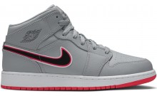 Jordan 1 Mid GS Men's Shoes Grey Pink EH6057-987