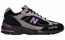 New Balance Stray Rats x 991 Made in England Women's Shoes Black Purple FD3383-328