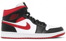 Jordan 1 Mid Men's Shoes Black Red FQ2673-505