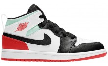 Jordan 1 Mid SE PS Kids Shoes Red Black TJ3873-357