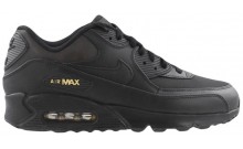 Mężczyźni Air Max 90 Premium Buty Czarne Złote Nike ZJ1118-782